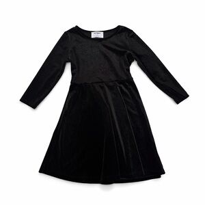 Old Navy Girls Black Velvet Dress Size 6/7 Long Sleeve Like New